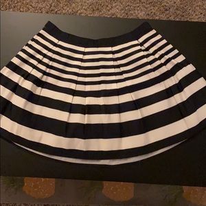 Navy blue and white striped skirt